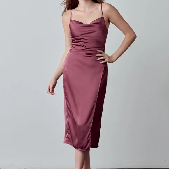 NWOT RE:NAMED MADDY MIDI SLIP DRESS IN BLACK + WHITE LEOPARD PRINT - Picture 6 of 6